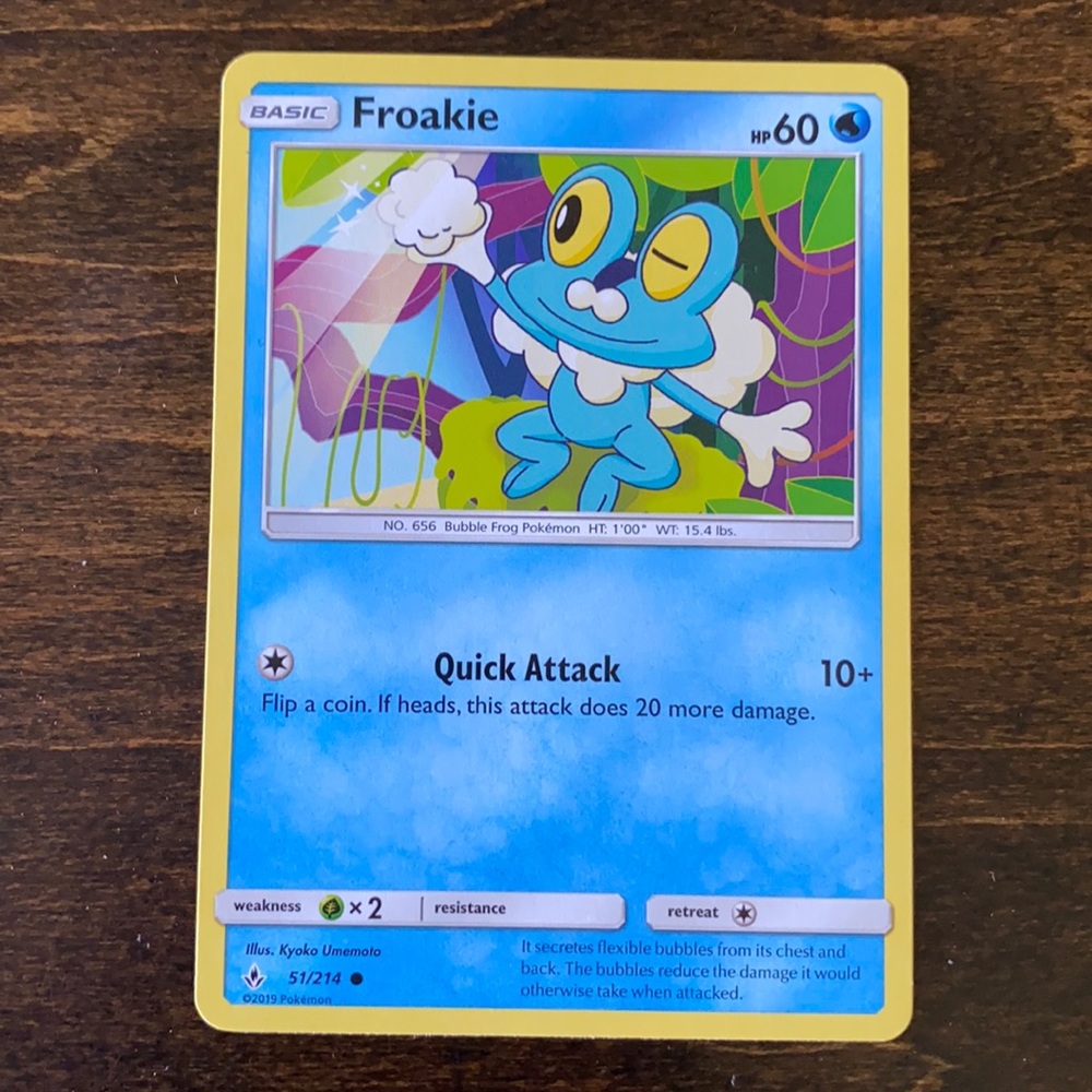 Pokémon Unbroken Bonds Froakie Card (2019, 51/214)